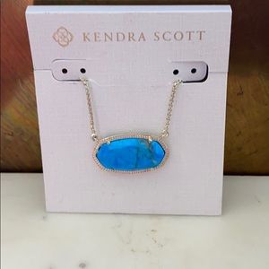 NWT Kendra Scott Delaney Gold and Aqua Howlite